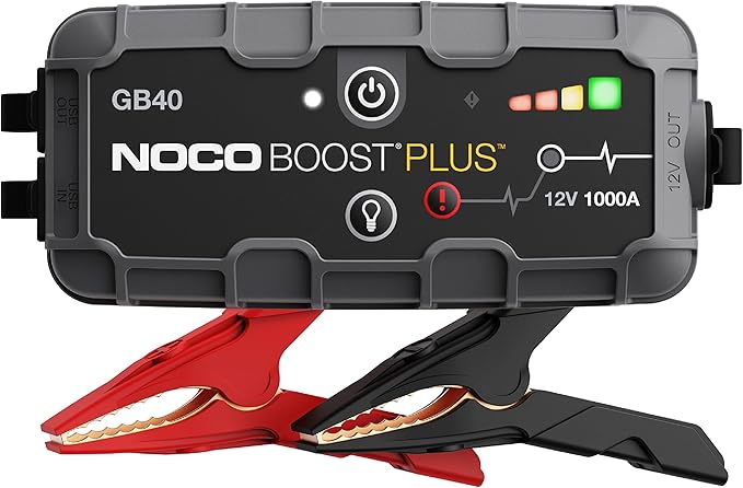 Best NOCO Boost GB40: 1000A UltraSafe Jump Starter – 12V Lithium Battery Booster Pack, Portable Jump Box, Power Bank & Jumper Cables - for 6.0L Gas and 3.0L Diesel Engines